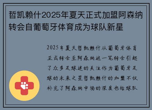 哲凯赖什2025年夏天正式加盟阿森纳转会自葡萄牙体育成为球队新星